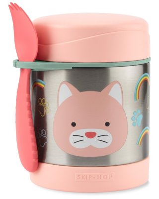 SKIP HOP Zoo Food Thermos with Spoon/Fork Cat 325 ml, 3 years+