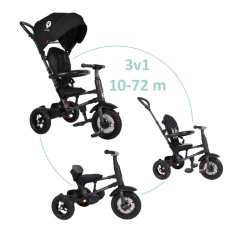 QPLAY Rowerek trójkołowy Rito air gel (Rubber) Black, wiek 10-72 miesiące
