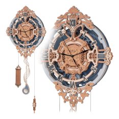 RoboTime 3D Träpussel Miniatyrhus Väggklocka