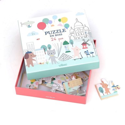 Vilac Panoramatyczne drewniane puzzle Paryż - Sarah Betz
