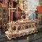 RoboTime Drewniane Mechaniczne Puzzle 3D Tramwaj