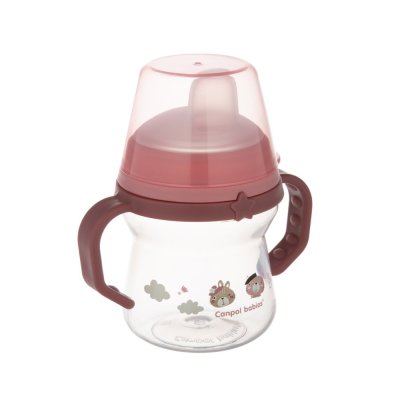 CANPOL BABIES Kubek silikonowy do picia FirstCup Bonjour Paris 150ml różowy