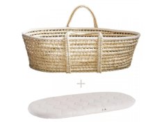 AHOJBABY Cesto de Moisés para bebé Corn Natural + colchão basic
