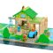 Jeujura Jeu de construction en bois 80 pièces Ma première maison avec voiture