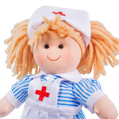 Bigjigs Toys Lalka szmaciana pielęgniarka Nancy 28 cm
