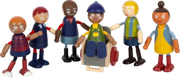 small foot Holzfiguren Familie mit Rollstuhl