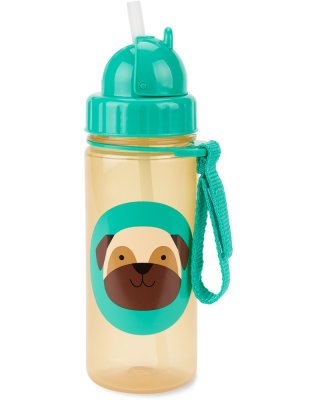 SKIP HOP Zoo Чаша със сламка PP без PVC и BPA Pug 12m+