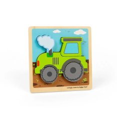 Bigjigs Toys Puzzle de încastru Tractor