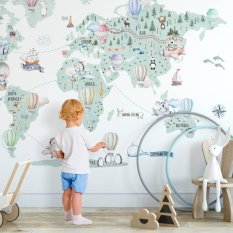 Adesivo murale - Mappa turistica per bambini