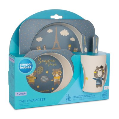CANPOL BABIES Bonjour Paris Geschirrset 5-teilig blau
