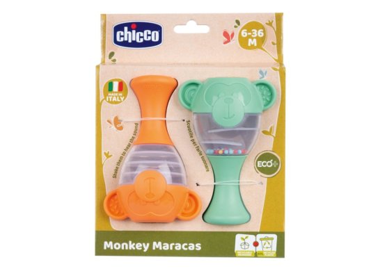 CHICCO Grzechotka Marakasy Małpka Eco+ 6m+