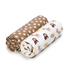 T-TOMI Cloth towels 100x80 cm, 2 pcs, monkey