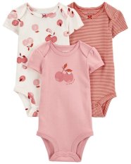 CARTER'S Body z krótkim rękawem Pink Cherry dziewczęce, 3 sztuki, 3 m/rozmiar. 62