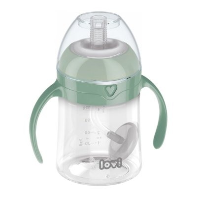 LOVI Pierwszy kubek ze słomką i gramaturą 150 ml zielony