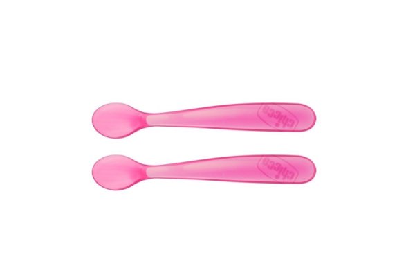CHICCO Löffel Silikon 2 Stück rosa 6m+