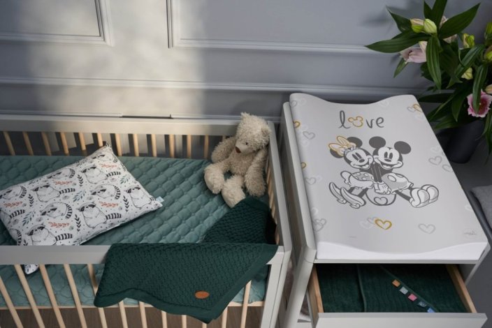 CEBA Podložka prebaľovacia mäkká COSY (50x70) Disney Minnie & Mickey Grey