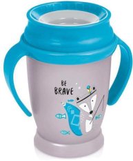 Caneca LOVI 360° JUNIOR 250ml com alças INDIANAS, azul