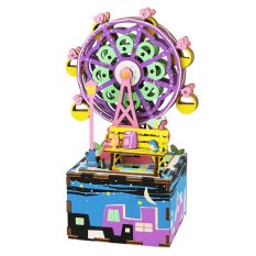 RoboTime 3D dřevěná skládačka hrací skříňky Malý kolotoč