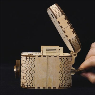 RoboTime Drewniane Mechaniczne Puzzle 3D Szkatułka na biżuterię