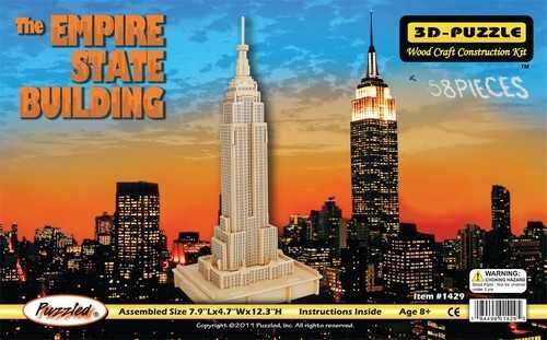 Woodcraft Trä 3D-pussel Empire State Building