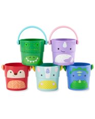 SKIP HOP Zoo zabawka do wody wiaderka Stack&Pour 5 szt. 9m+