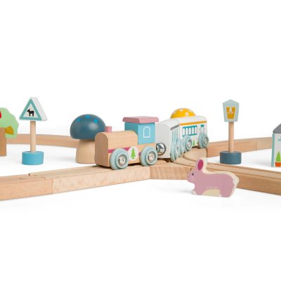 Circuito de Tren de Madera en el Bosque Bigjigs Toys