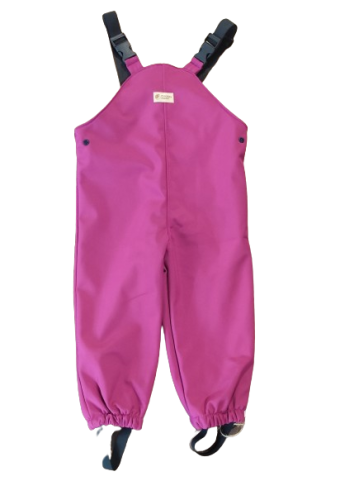 Monkey Mum® Spodnie na szelkach softshellowe z membraną - Soczysta malina