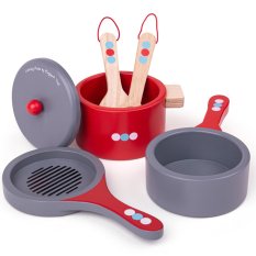 Bigjigs Toys Holz Geschirr-Set mit Punkten