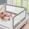Protecție laterală pat Monkey Mum®Popular - 200 cm - gri închis - design