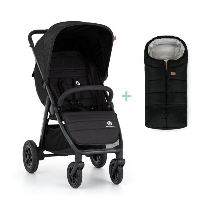 PETITE&MARS Kočárek sportovní Airwalk2 Perfect Black + PETITE&MARS fusak Jibot