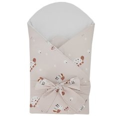 EKO bombažni povoj s kokosovim odstranljivim vložkom in pentljo Bees Beige 75x75 cm