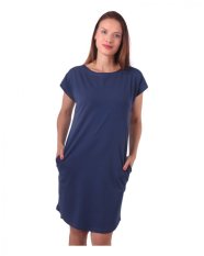 Dames katoenen oversized jurk met zakken Zoe, jeans blauw
