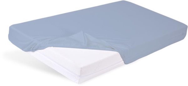 BABYMATEX Wasserdichtes Laken mit Gummiband Bambus hellblau 60x120 cm