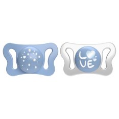 CHICCO Smoczek Physio Micro silikonowy 0-2m chłopiec 2 szt