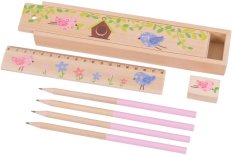 Bigjigs Toys estojo de madeira passarinhos 1 unidade rosa