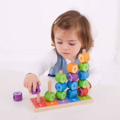 Bigjigs Baby Natikanje pisanih cvetlic