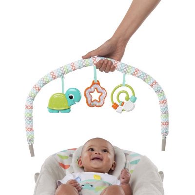 BRIGHT STARTS Chaise longue vibrante avec mélodie Happy Safari 0 m+, jusqu'à 9 kg, 2019
