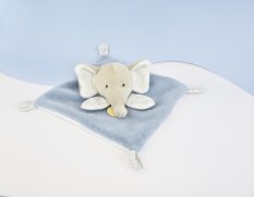 Doudou Kuscheltier Schnuffeltuch blaugrau Elefant 19 cm