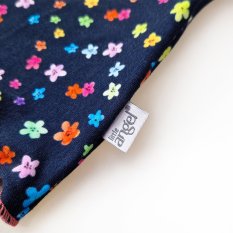 Spódnica kołowa - ciemnoniebieskie kwiatki