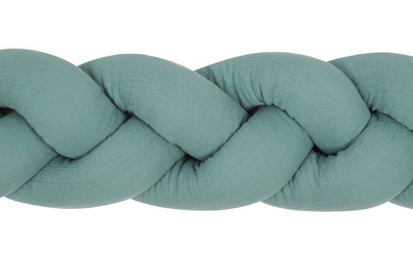 BABYMATEX Nestchen für Babybett Musselin geflochtenes Zopf - grün 200 cm