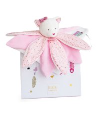Doudou Set de regalo - manta de seguridad de felpa gato rosa 26 cm