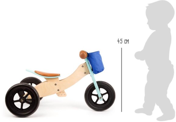 small foot Drewniany rowerek biegowy Maxi 2 w 1 turkusowy