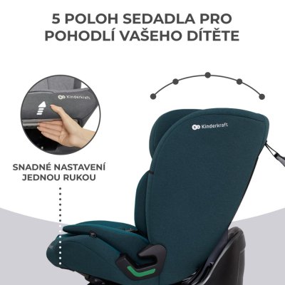 KINDERKRAFT Bilbarnstol Oneto3 i-Size 76-150cm + Isofix Cool grey