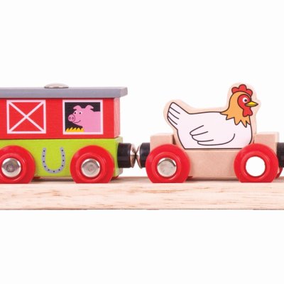 Bigjigs Rail Pociąg Farma + 3 tory