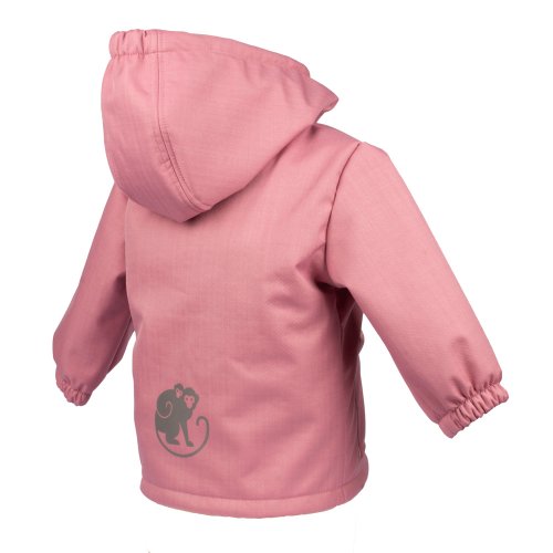 Dječja zimska softshell jakna s janjetinom Monkey Mum® - Ružičasta ovčja koža, 2. razred - 98/104