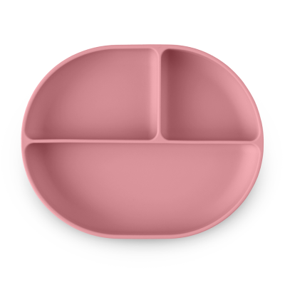 PETITE&MARS Talířek silikonový dělící oválný Take&Match Dusty Rose 6m+