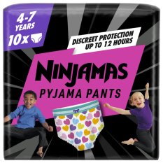 Pantaloni pigiama NINJAMAS Cuori, 10 pezzi, 7 anni, 17kg-30kg