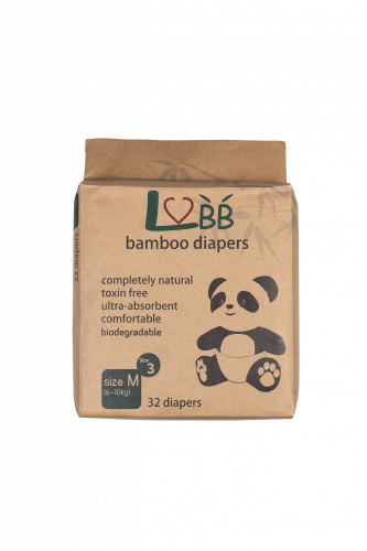 Bamboo disposable nappies XL (13 - 18 kg) 28 pcs.