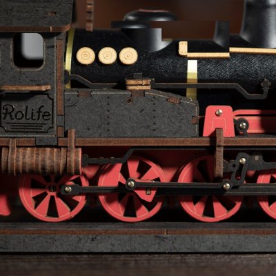 RoboTime 3D houten modelbouwpakket Vintage stoomlocomotief