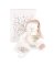 Doudou Coffret cadeau Ours en peluche avec attache-sucette et couverture rose 20 cm